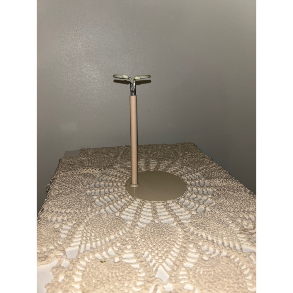 Vintage Adjustable Metal Doll Stand Beige 7.5-8.5 Inch Display Holder Taiwan